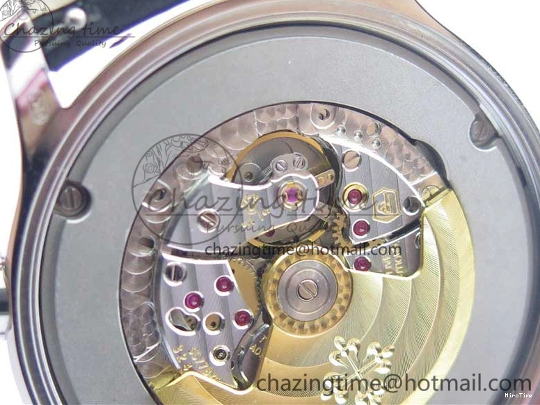 MIROTIME 0404 Practical Calatrava 5524 Pilot Travel Time SS GRF Blue Dial on Black Leather Strap A324 V 7107